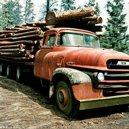 1960s logging truck generated by AI